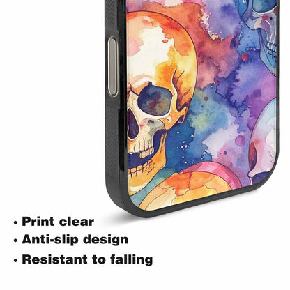 iPhone 16 Pro Max Case — Kulls Watercolor Skulls Small Skull Pattern, Personalized Phone Case