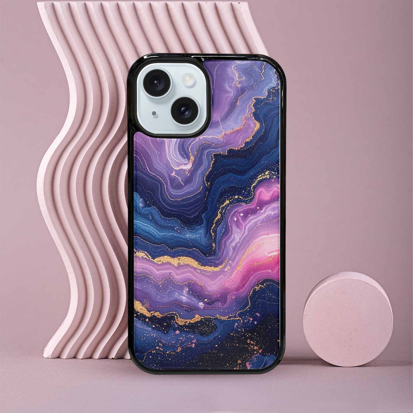 iPhone 15 Case — Marble Galaxy Custom Personalized Phone Cover, Customized Protective Case