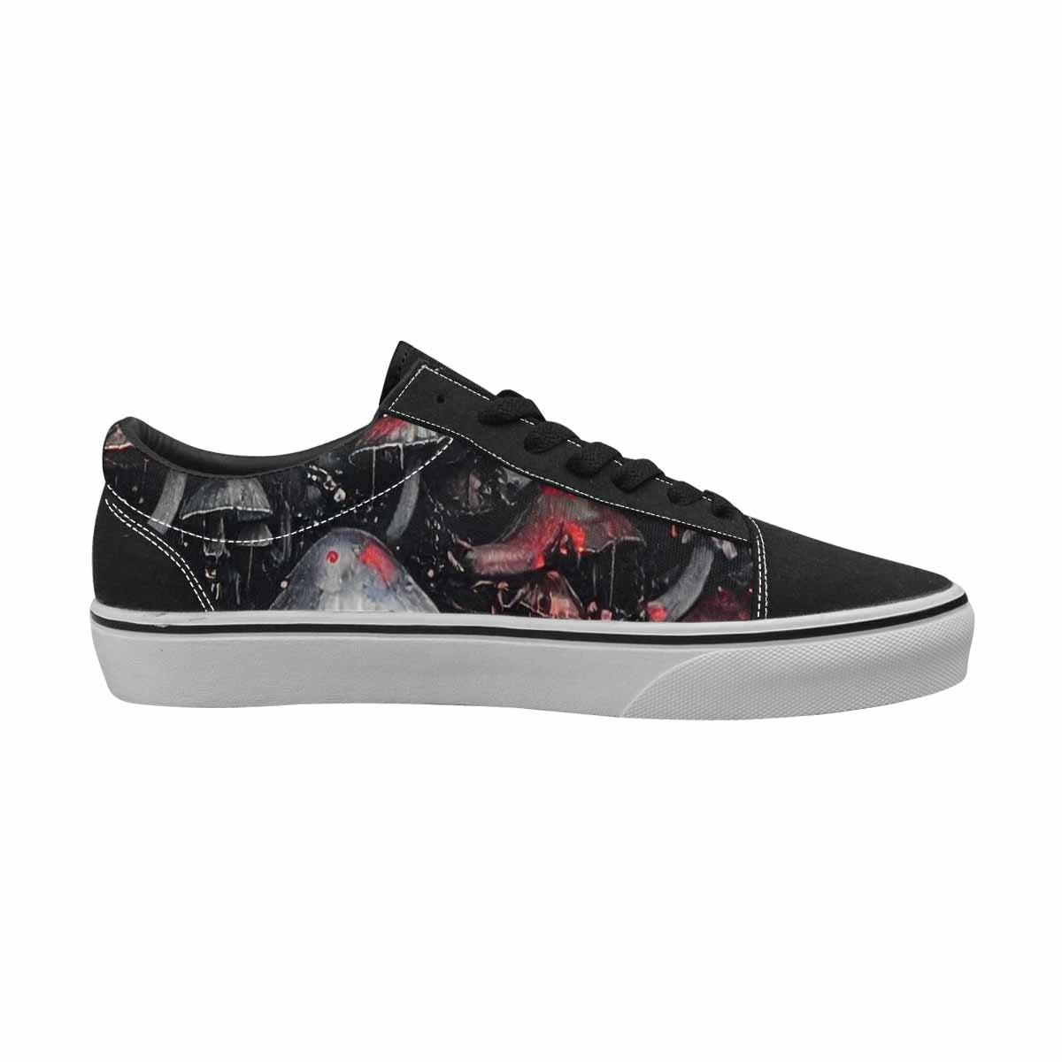 WOMEN'S Rainbow Drip Mushrooms Lace-Up Canvas Grunge Custom Shoes
