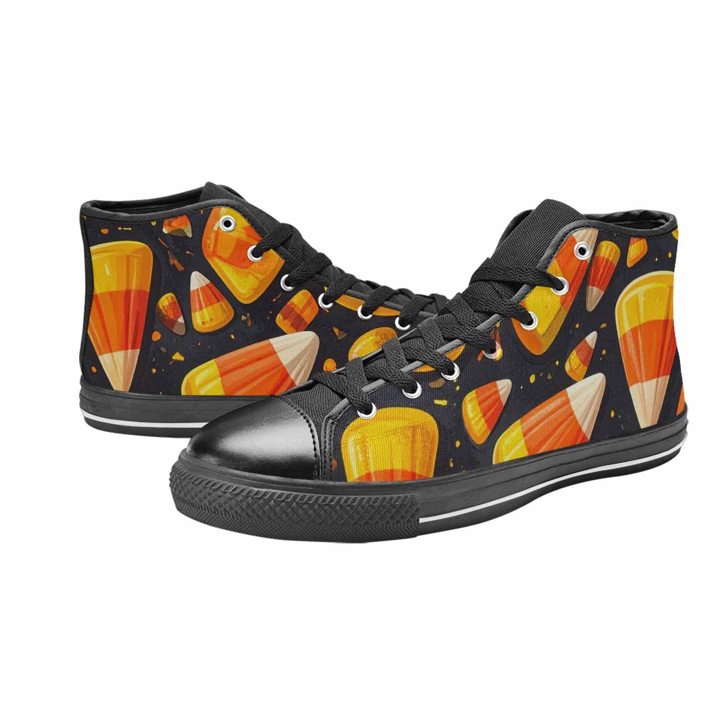 WOMEN'S Halloween Candy Corn High Top Canvas Vivid Custom Shoes
