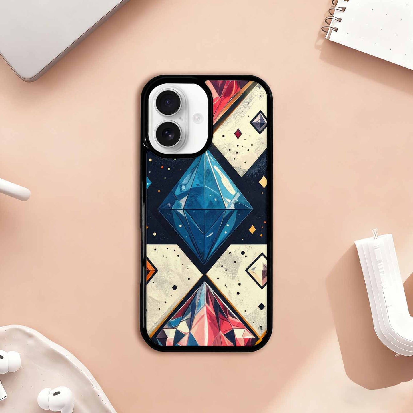 iPhone 17 Case — Vintage Summer Diamond Retro Vintage, Custom Print Case Cover