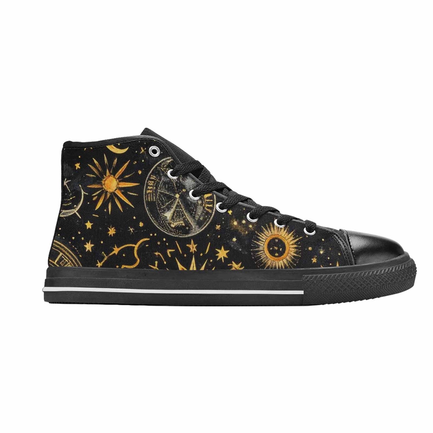 MEN'S Zodiac Constellation Star High Top Canvas Neon Fantasy Custom Sneakers