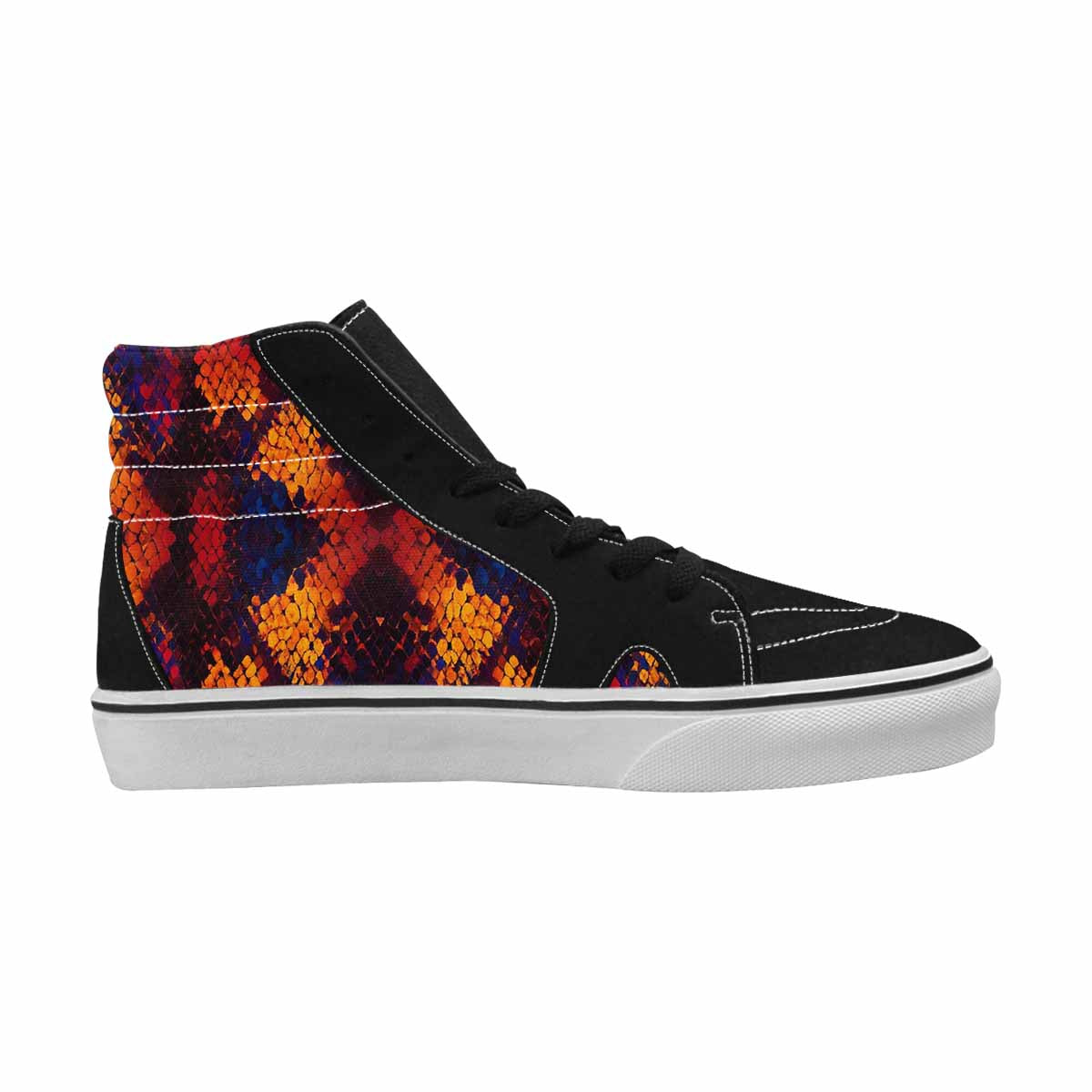 WOMEN'S Dark Snake Print High Top Canvas Surreal Custom Shoes
