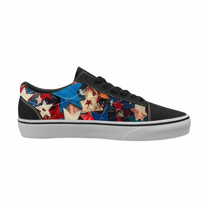 WOMEN'S Patriotic Stars Stripes Lace-Up Canvas Cottagecore Custom Sneakers