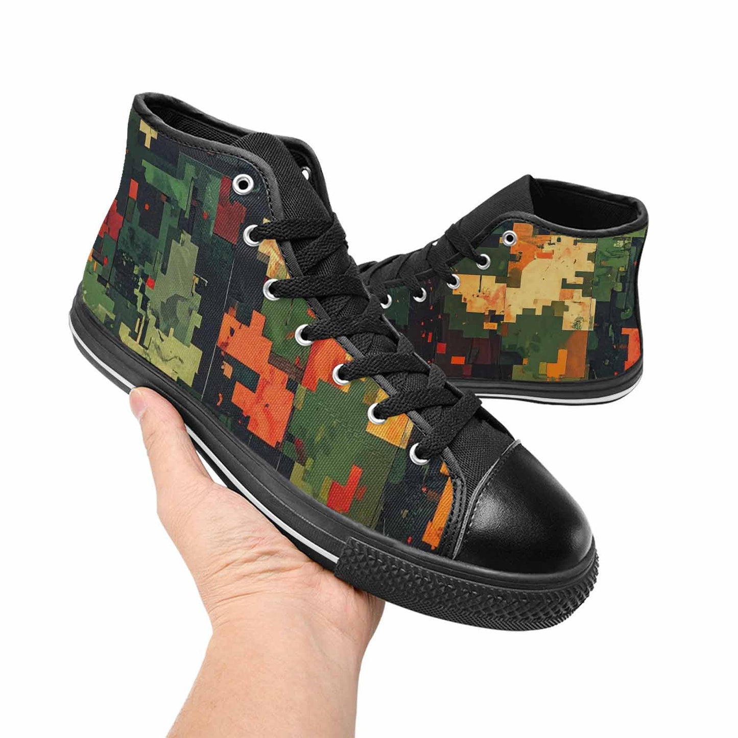 MEN'S Military Camouflage Blotch High Top Canvas Y2K Custom Shoes