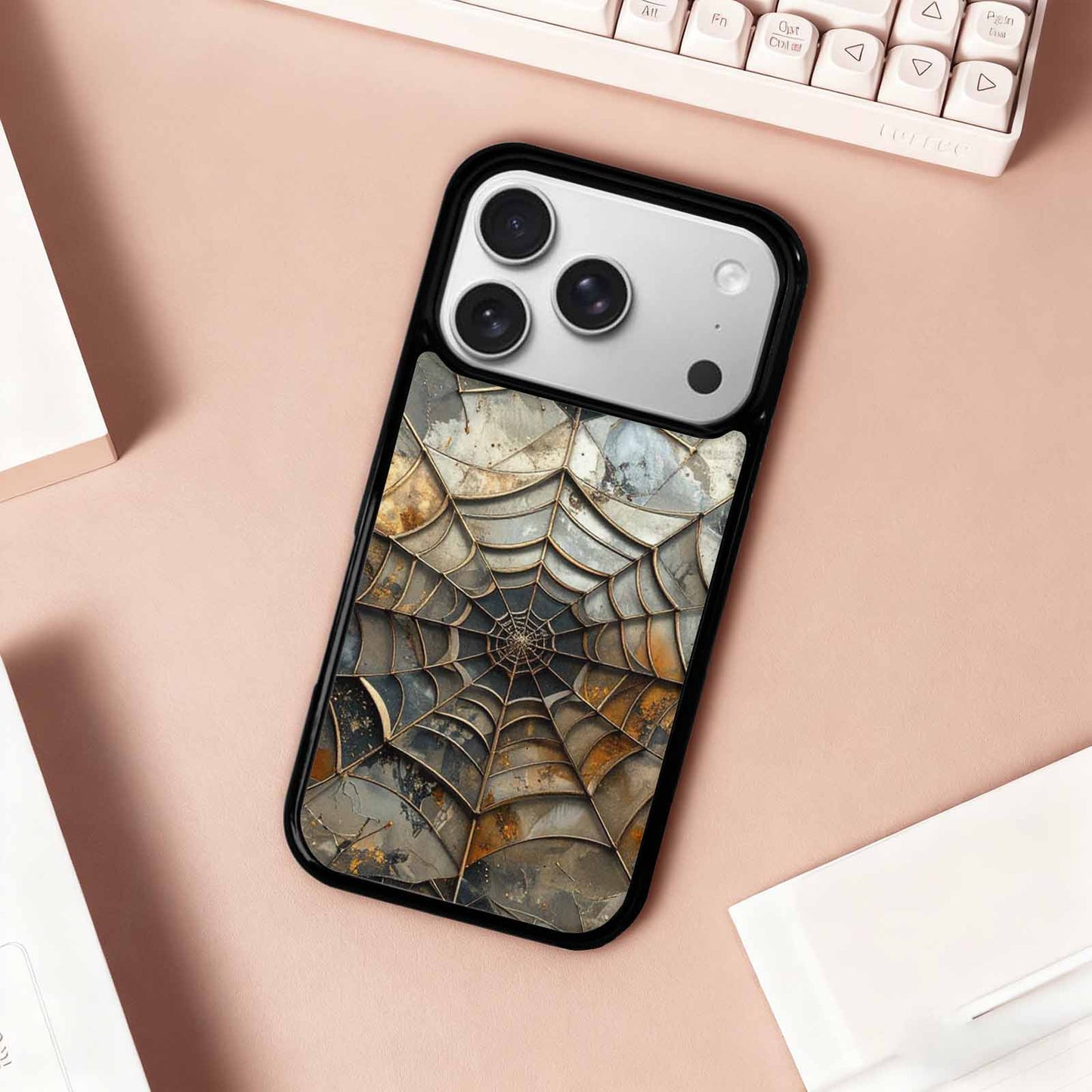 iPhone 17 Pro Case — Foil Galaxy Art Spider Galaxy Space, Unique Phone Case Design