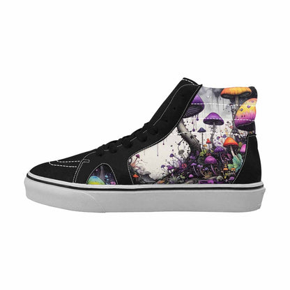 MEN'S Rainbow Drip Mushrooms High Top Canvas Wallpaper Art Sneakers