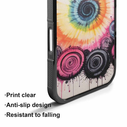 iPhone 17 Case — Tie Dye Swirls Black Tie Dye, Custom Phone Case