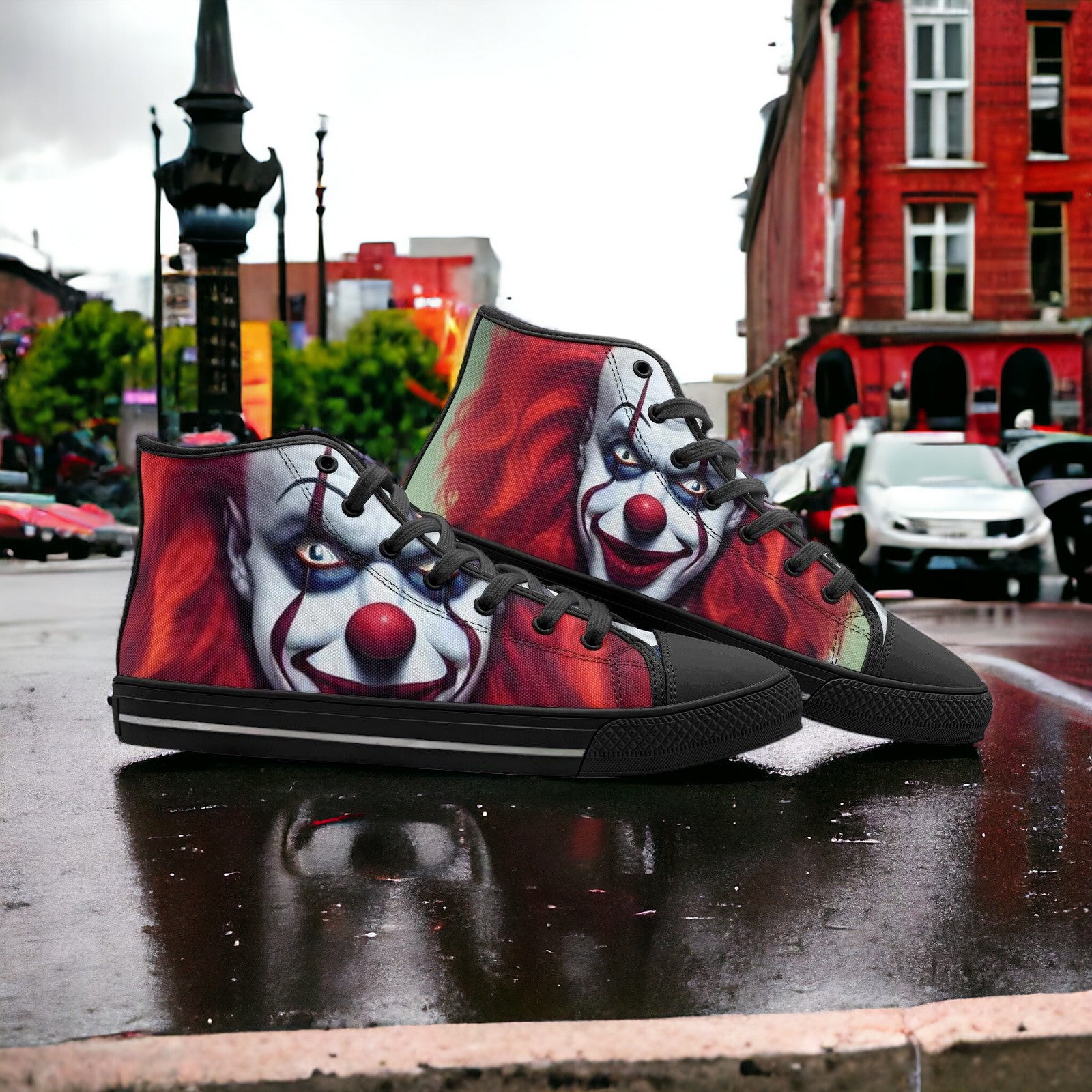 Jellyfish Crimson Black Iconic Bold Art - Freaky Shoes | Custom Art Sneakers