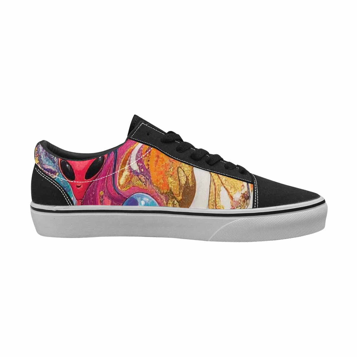 WOMEN'S Aliens  Marble Aliens Lace-Up Canvas Y2K Shoes