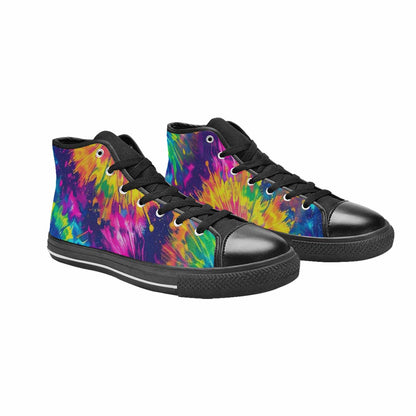 WOMEN'S Tie Dye - High Top Canvas Wallpaper Art Custom Shoes
