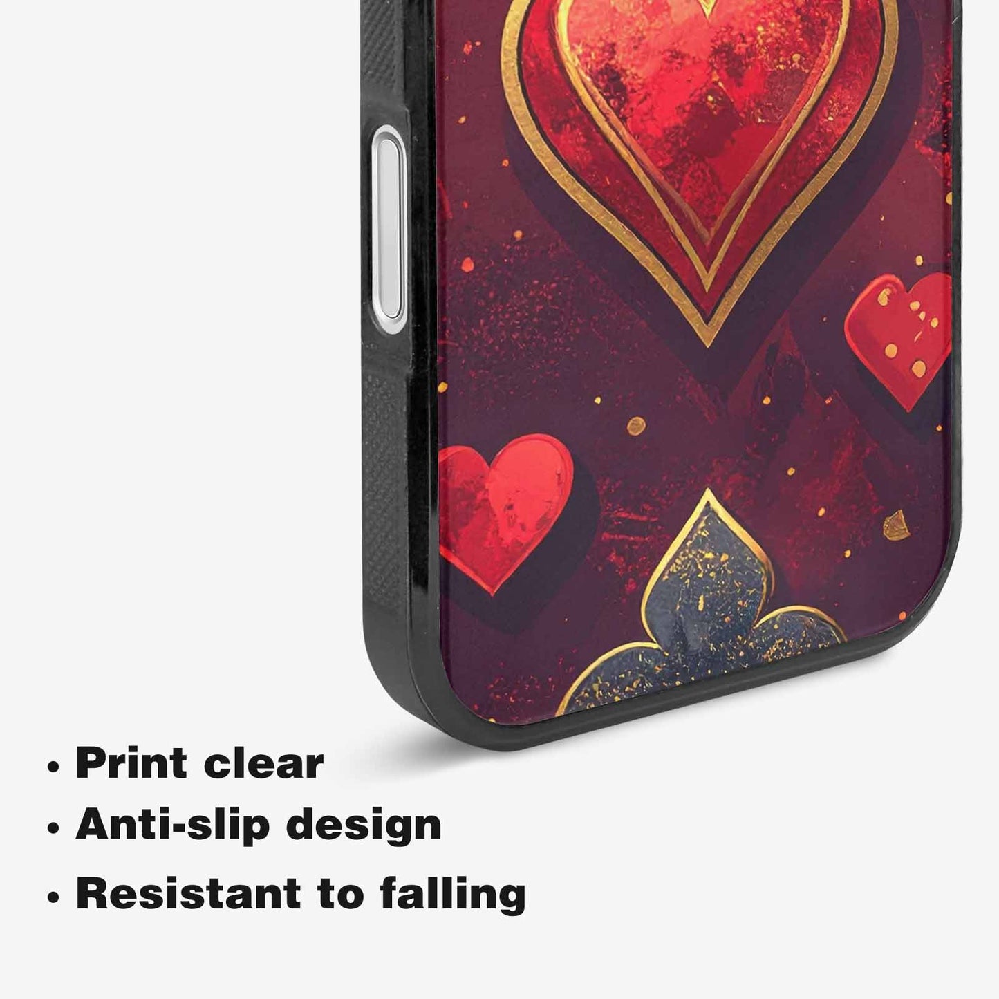 iPhone 16 Case — Playing Card Suits Pattern Poker Chips, Custom Made Phone Cover