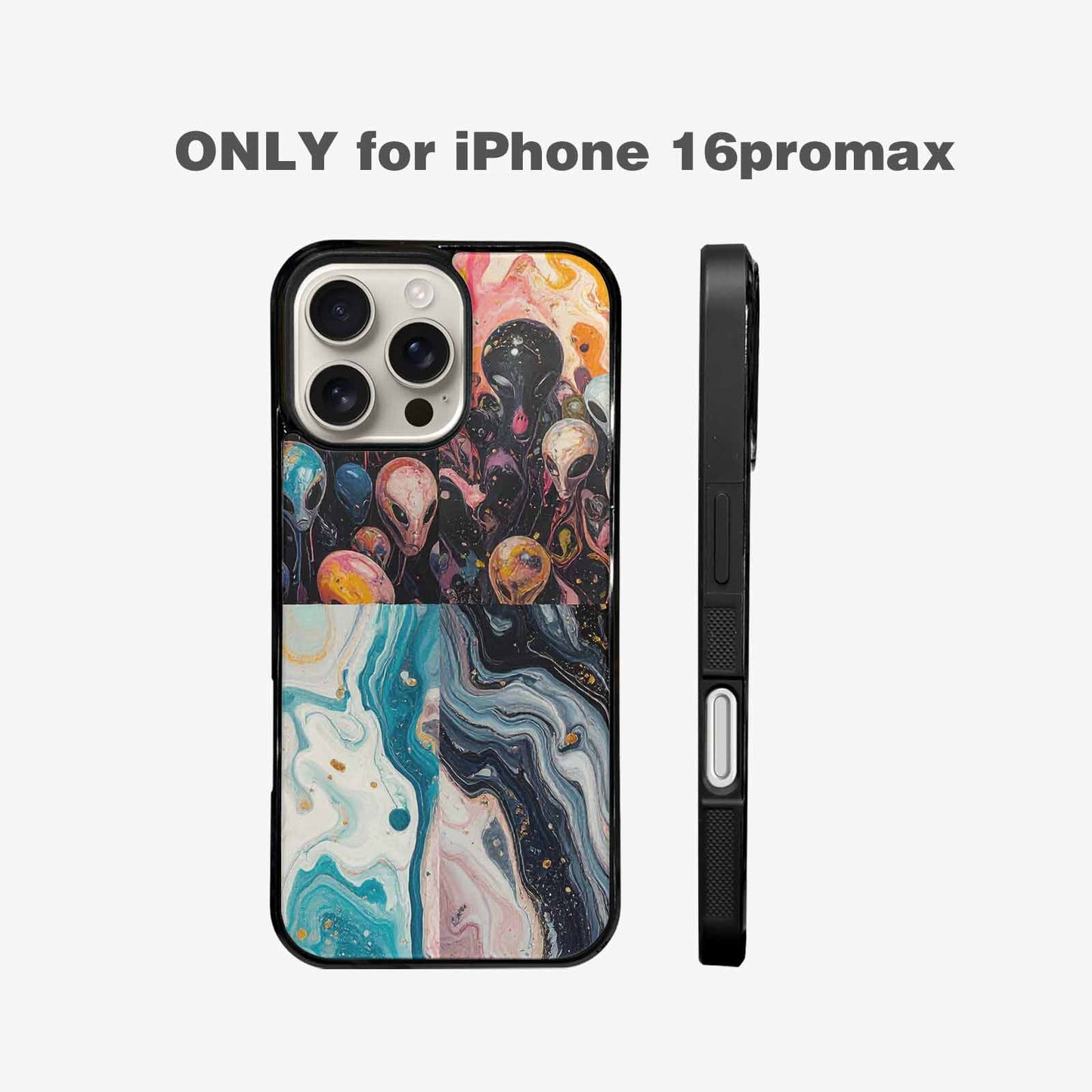 iPhone 16 Pro Max Case — Aliens Marblealiens Pattern Dms, Custom Phone Case