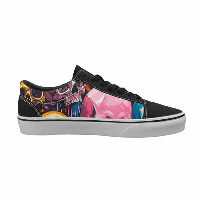 WOMEN'S Skulls  Marble Skulls Lace-Up Canvas Dreamcore Custom Shoes