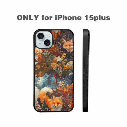 iPhone 15 Plus Case — Fox Forest Fox Forest Pattern Hundreds, Personalized Phone Case