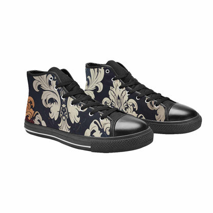 MEN'S Damask Ornamental Wallpaper High Top Canvas Grunge Custom Sneakers