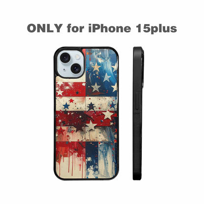 iPhone 15 Plus Case — Patriotic Stars And Stripes American Stars, Custom Made Phone Cover