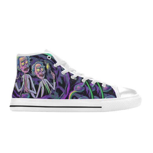 WOMEN'S Trippy Freestyle Artwork High Top Canvas Aesthetic Custom Sneakers