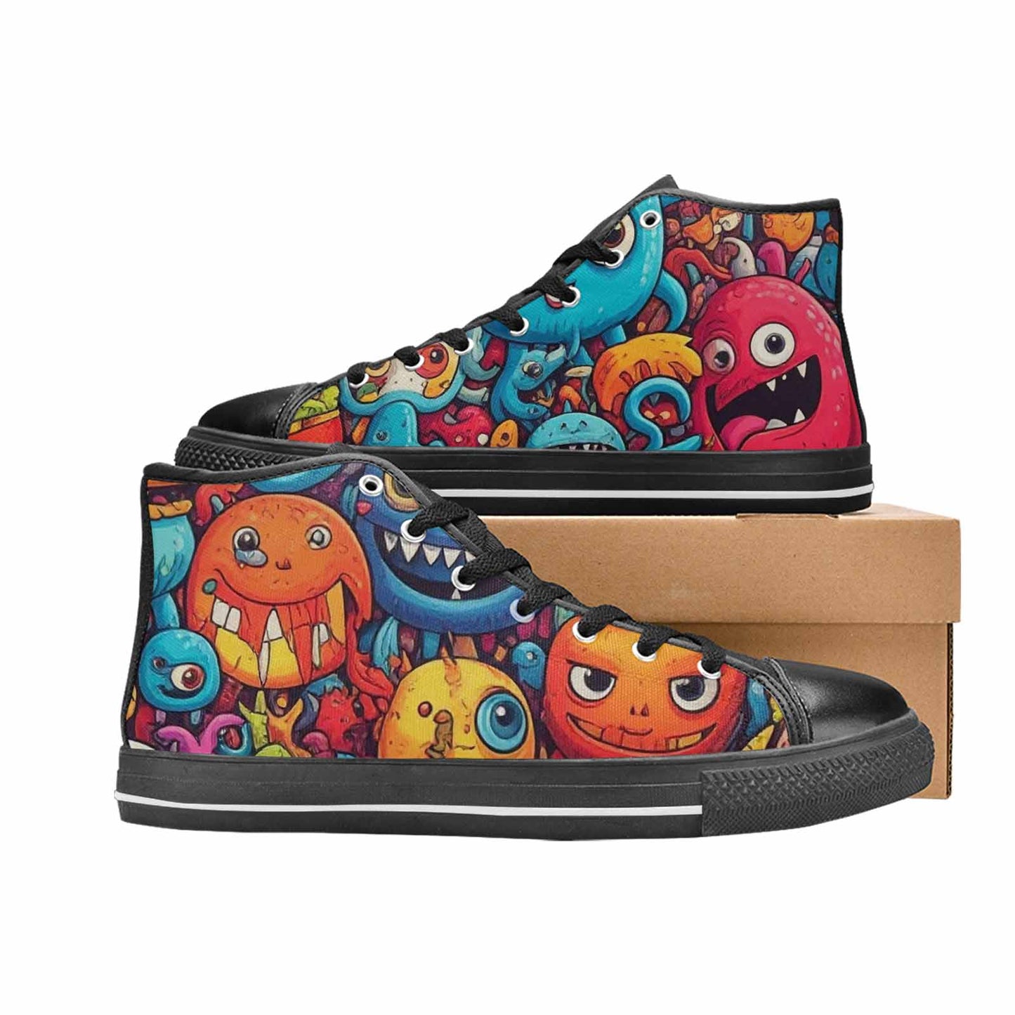 MEN'S Cartoon Monster Character High Top Canvas Y2K Custom Sneakers