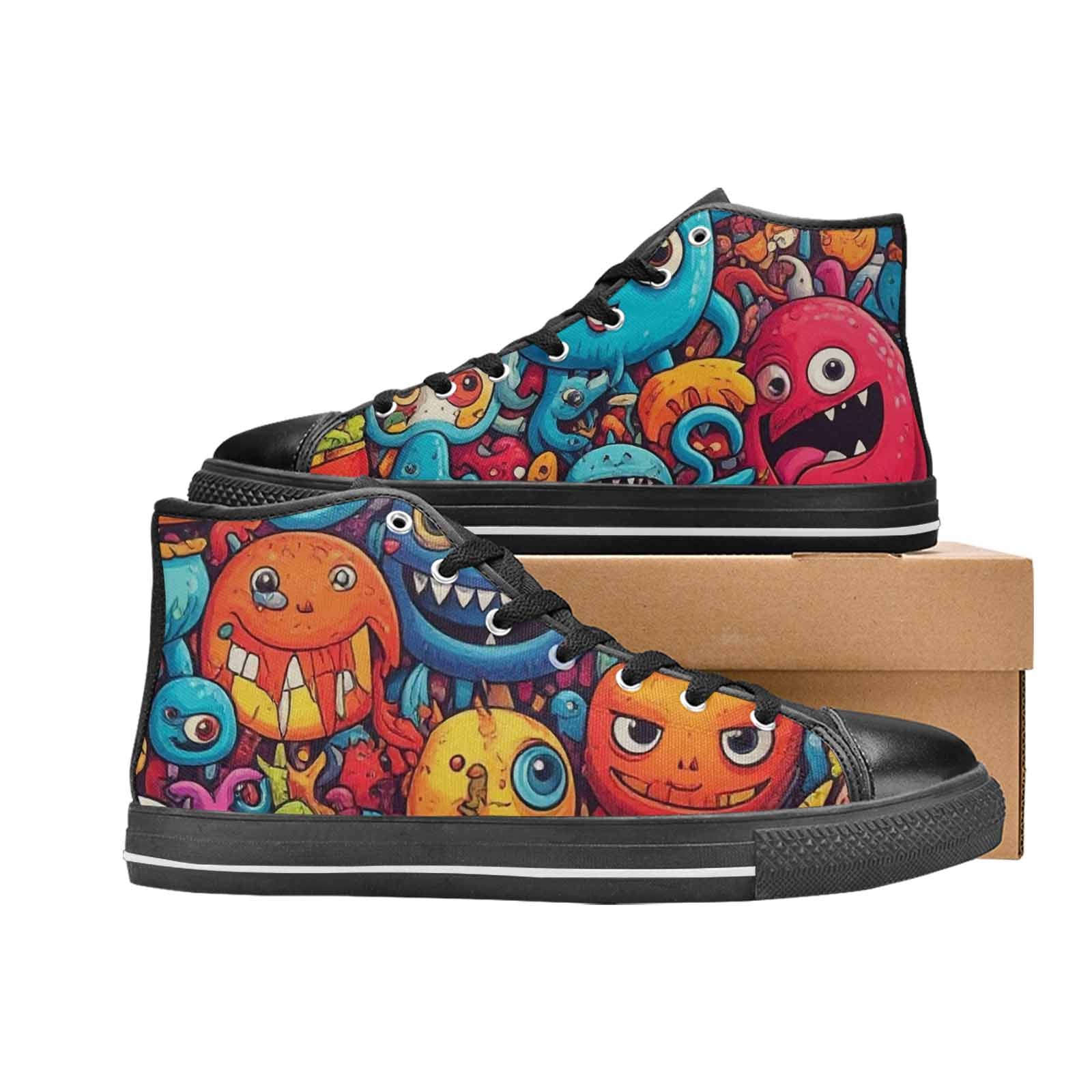 MEN'S Cartoon Monster Character High Top Canvas Y2K Custom Sneakers