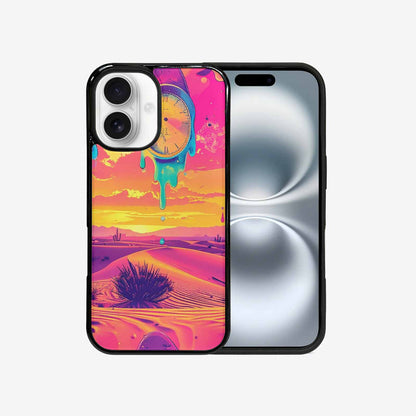 iPhone 16 Case — Surrealist Dreamscape Pattern Melting Clocks Desert, Unique Phone Case Design