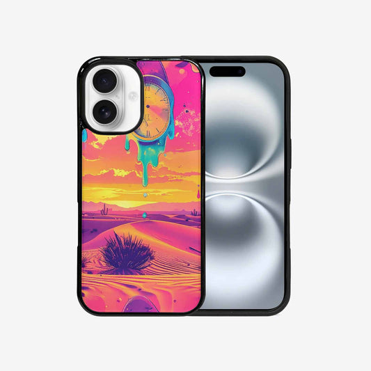 iPhone 16 Case — Surrealist Dreamscape Pattern Melting Clocks Desert, Unique Phone Case Design