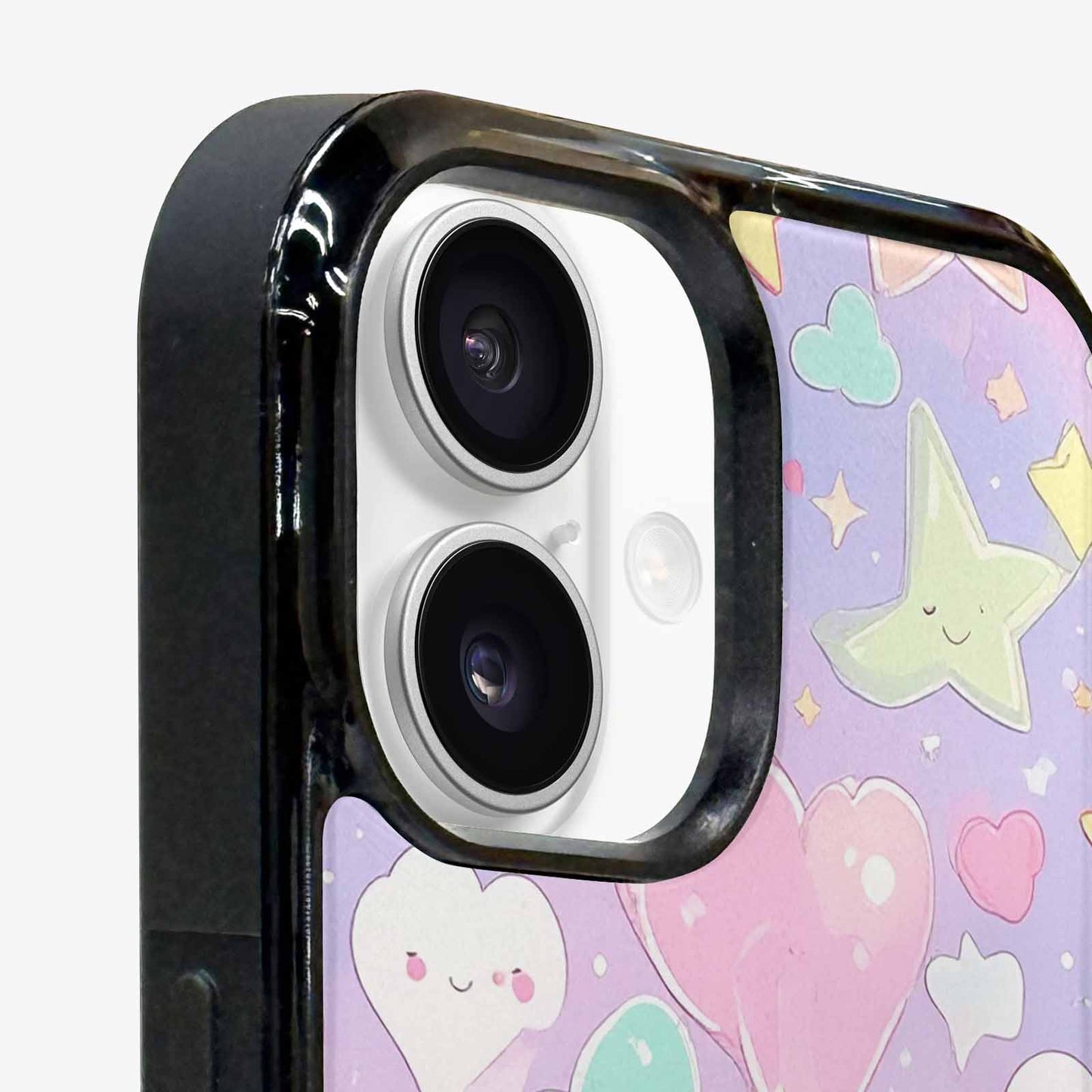 iPhone 16 Case — Cute Kawaii Style Generic Icons Stars, Original Design Phone Case