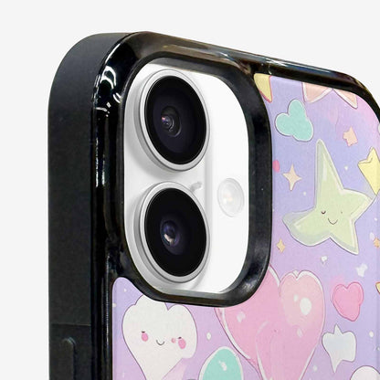 iPhone 16 Case — Cute Kawaii Style Generic Icons Stars, Original Design Phone Case