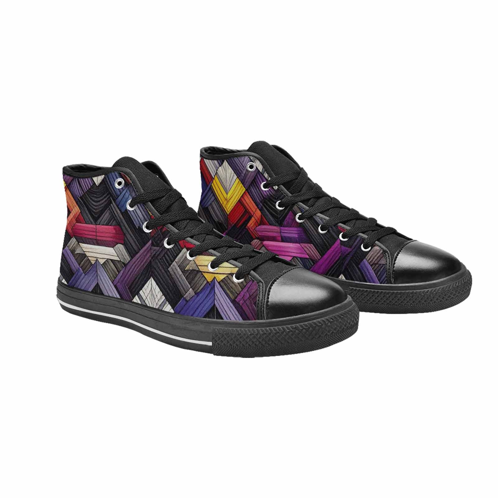 MEN'S Asexual Flag Color High Top Canvas Aesthetic Custom Shoes
