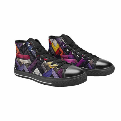 MEN'S Asexual Flag Color High Top Canvas Aesthetic Custom Shoes