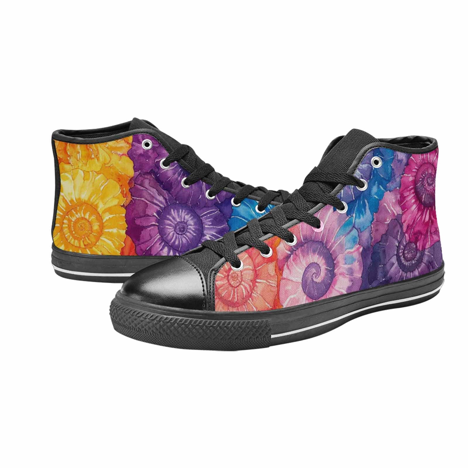 MEN'S Tie Dye Swirl High Top Canvas Surreal Custom Shoes