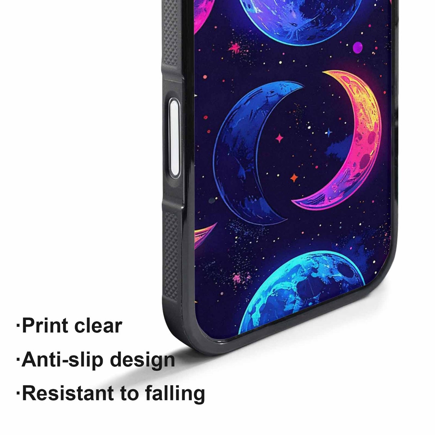 iPhone 17 Pro Case — Neon Winter Moon Seamless Cartoon Cute, Custom Print Case Cover