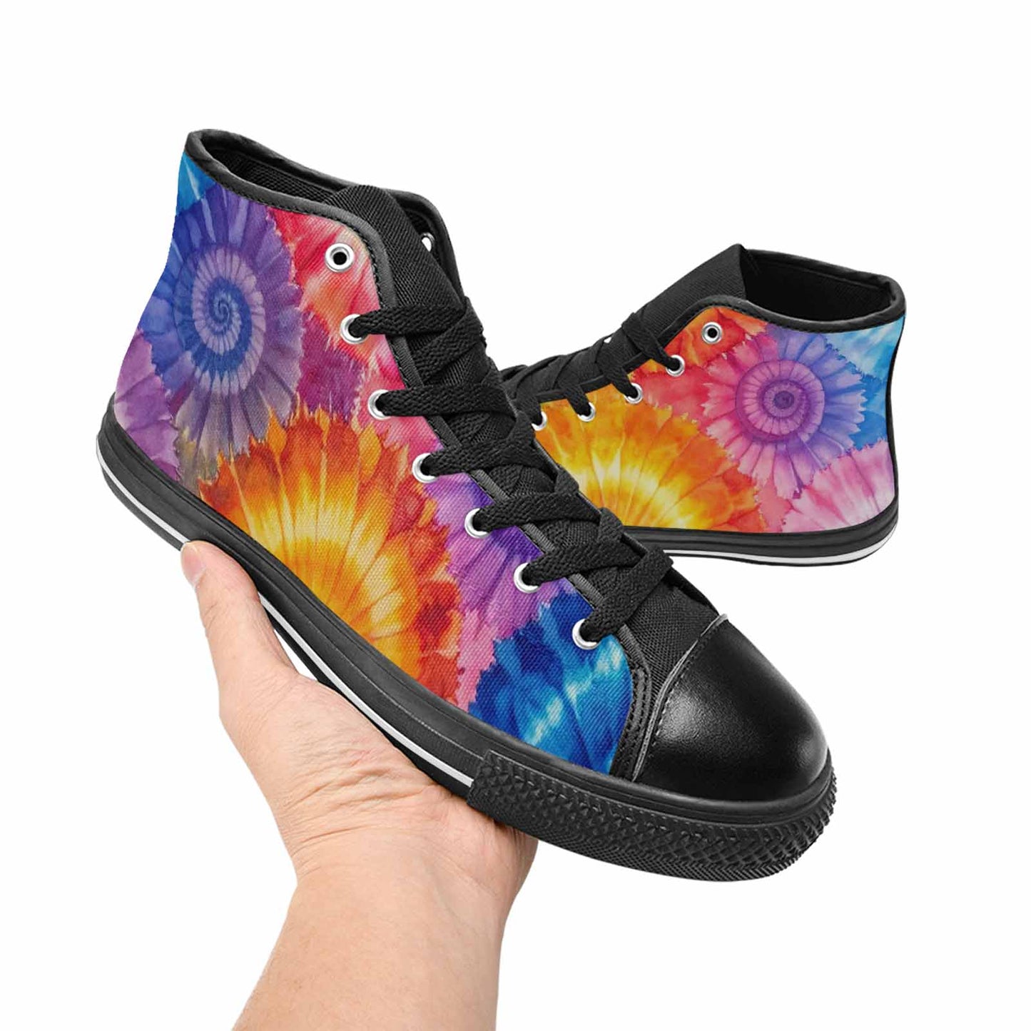 MEN'S Tie Dye Swirl High Top Canvas Cottagecore Shoes