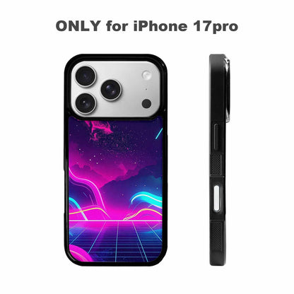 iPhone 17 Pro Case — Neon Cartoon Art Pattern Retro Vintage, Custom Print Case Cover