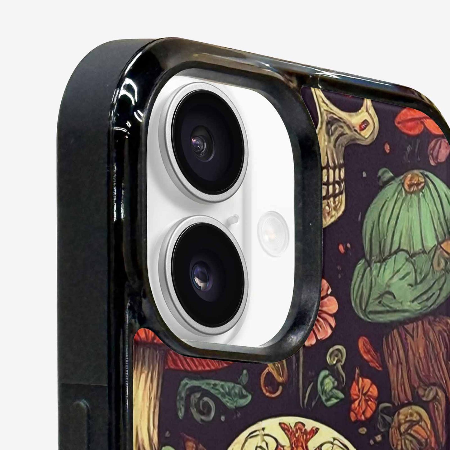 iPhone 16 Case — Mushrooms And Skulls, Custom Phone Case