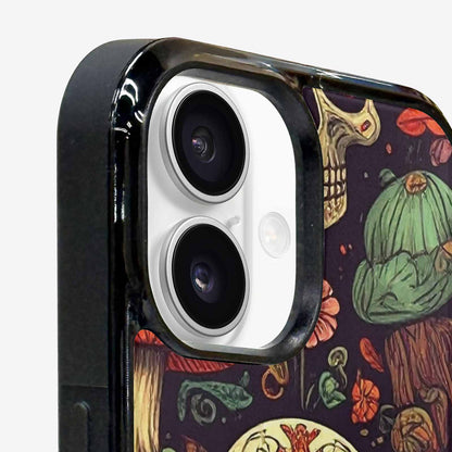 iPhone 16 Case — Mushrooms And Skulls, Custom Phone Case