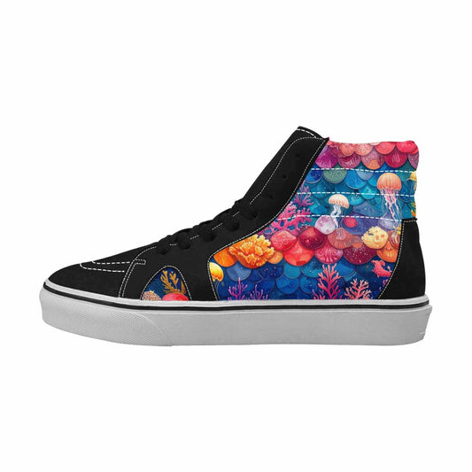 MEN'S Fish Scale Coral High Top Canvas Cottagecore Shoes