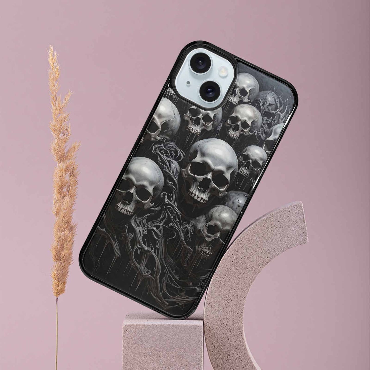 iPhone 15 Plus Case — Grey Dark Black And Grey Tones, Custom Designed Case Cover