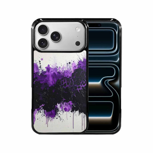 iPhone 17 Pro Max Case — Black &amp; Purple Ink Animal Print, Custom Phone Case