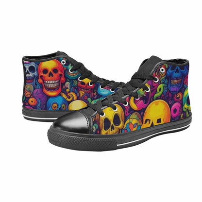 MEN'S Skeleton People Face High Top Canvas Dark Academia Sneakers