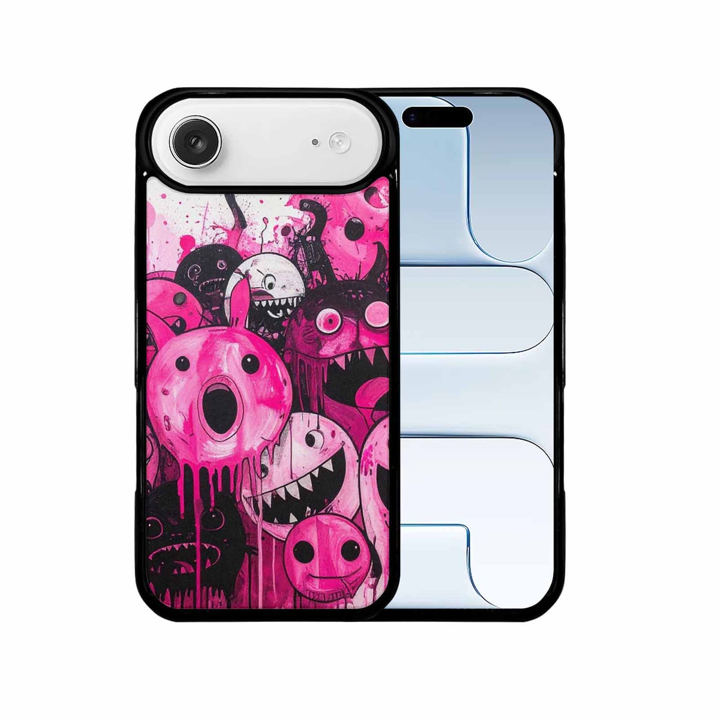 iPhone 17 Air Case — Black Pink Ink Monsters General Cartoon, Custom Phone Case