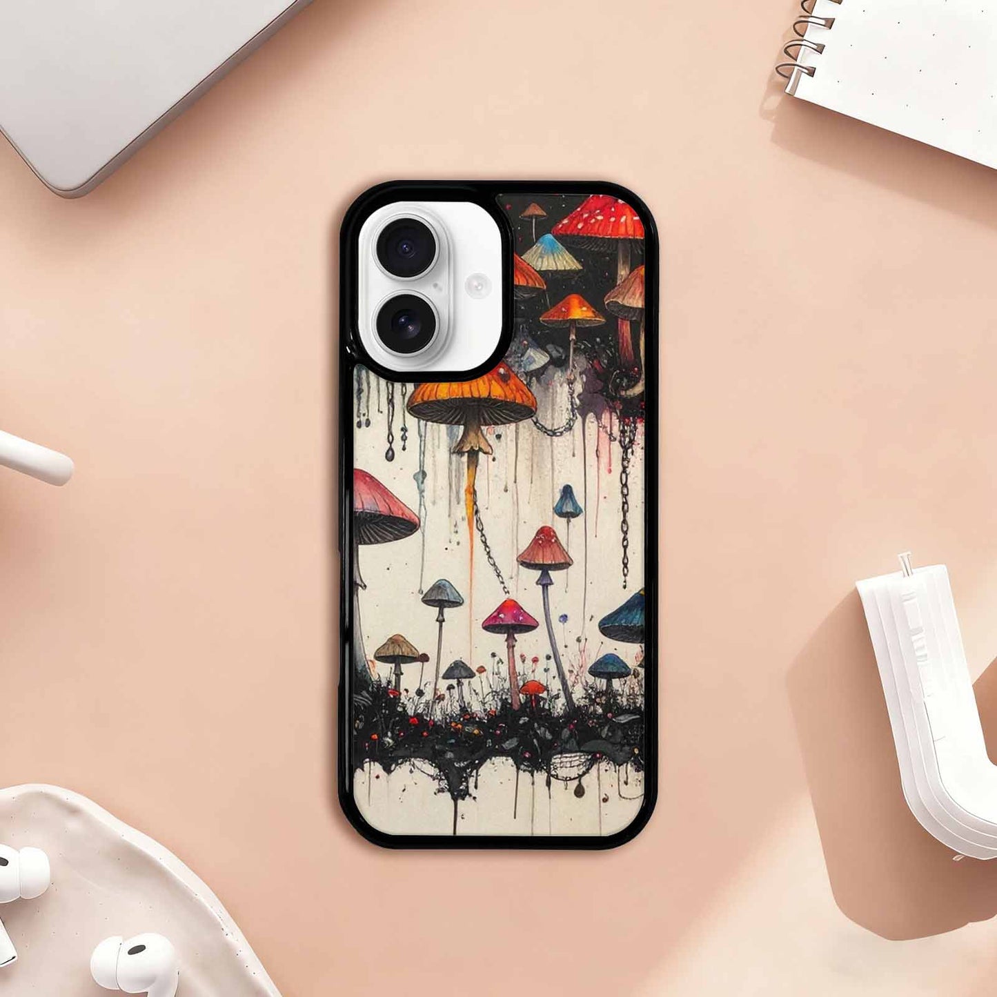 iPhone 17 Case — Black &amp; Red Ink Original Art, Custom Designed Case Cover