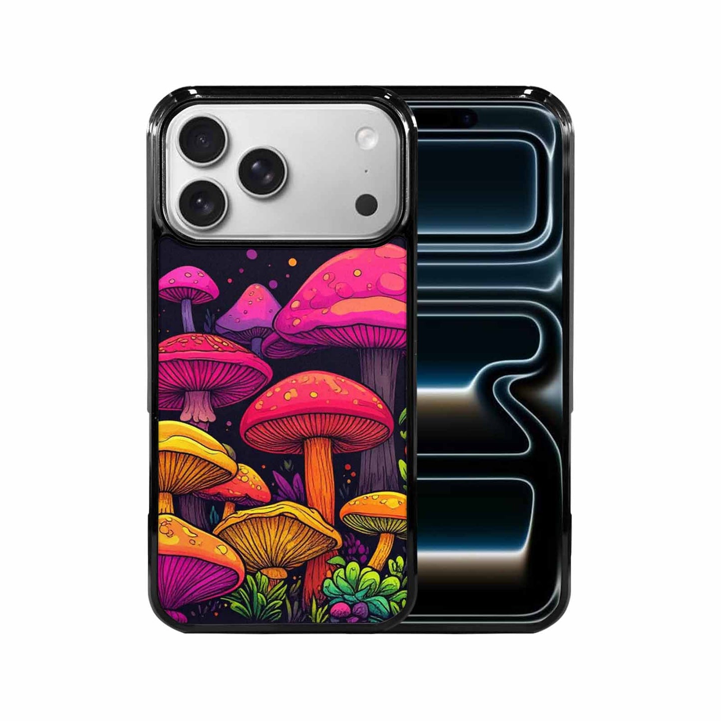 iPhone 17 Pro Max Case — Psychedelic Mushroom Cartoon Pattern Cartoon Cute, Custom Made Phone Cover
