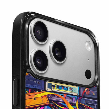 iPhone 17 Pro Case — Retro Cassette Tape Pattern Hundreds Retro, Custom Printed Phone Case