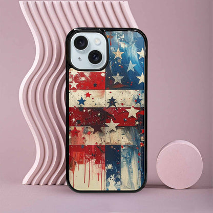 iPhone 15 Case — Patriotic Stars And Stripes American Stars, Custom Art Phone Cover