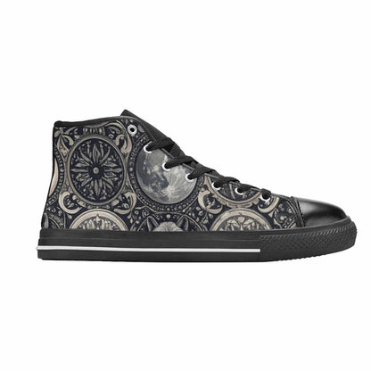 WOMEN'S Wolves Everywhere Collage High Top Canvas Wallpaper Art Custom Sneakers