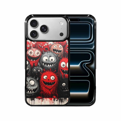 iPhone 17 Pro Max Case — Black &amp; Red Ink Cartoon Cute, Custom Art Phone Cover