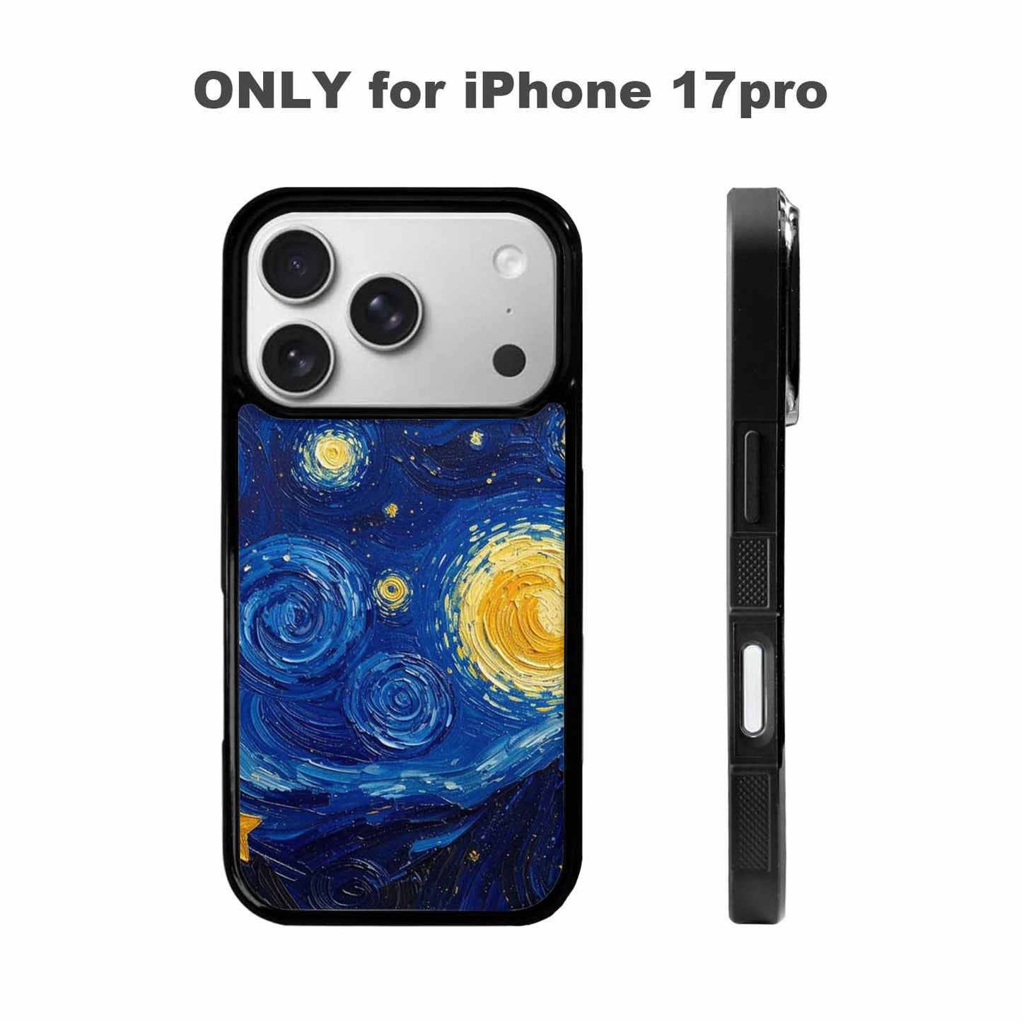 iPhone 17 Pro Case — Swirling Deep Blue Night Sky Galaxy, Unique Phone Case Design