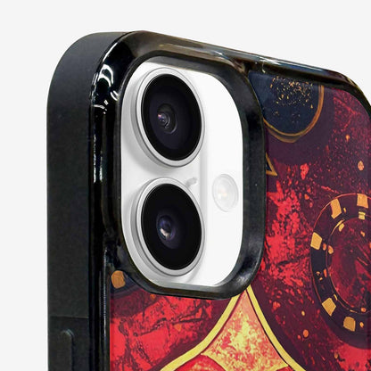 iPhone 16 Case — Playing Card Suits Pattern Poker Chips, Custom Made Phone Cover