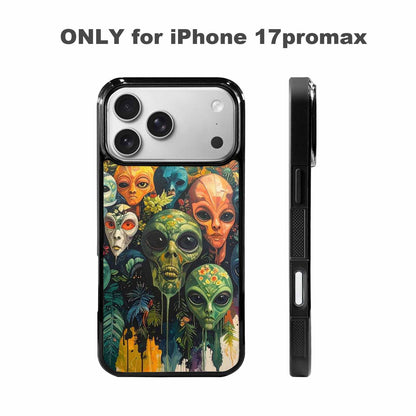 iPhone 17 Pro Max Case — Aliens Pattern Hundreds Of Alien Scifi, Custom Phone Case